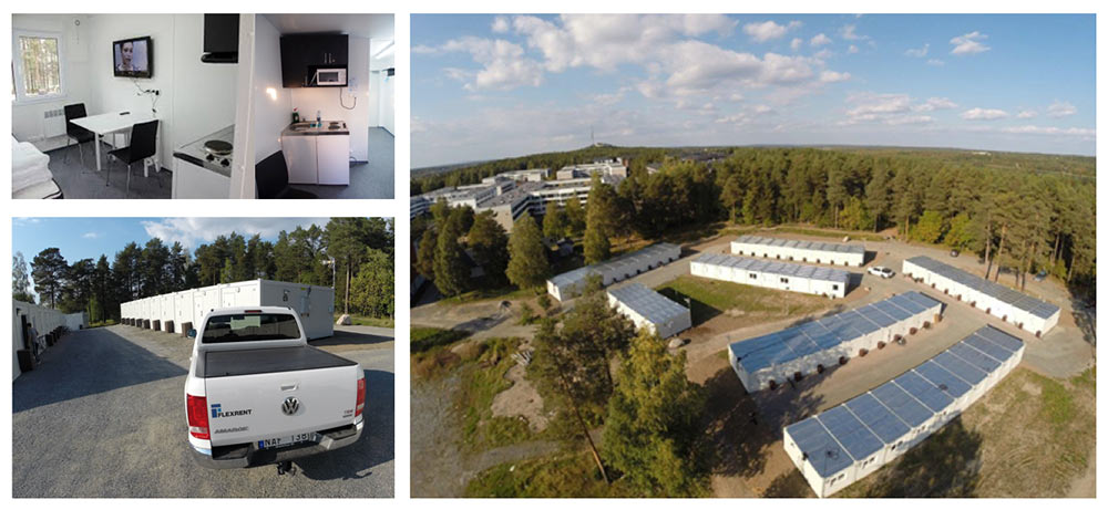 Kollage av bilder gällande studentbostäder i Luleå